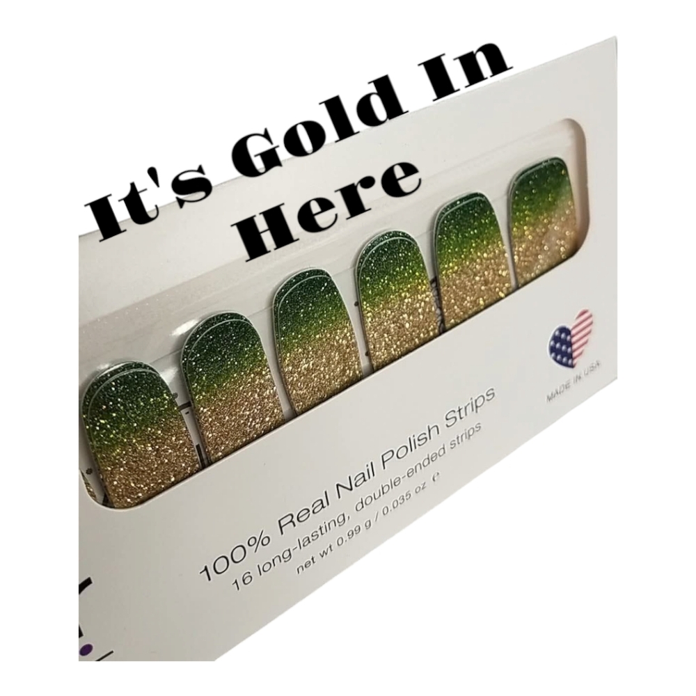NWT It’s Gold in Here. COLOR STREET Nail Polish Strips Glitter St Patrick's